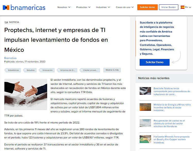 Proptechs, internet y empresas de TI impulsan levantamiento de fondos en México